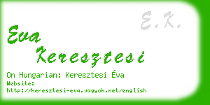 eva keresztesi business card